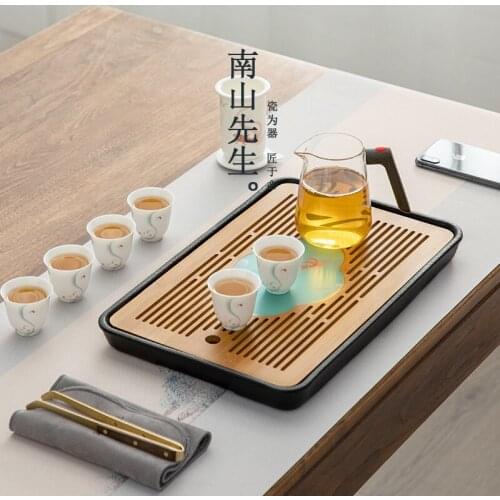 Chinese Tea Set Aesthetic Charms Ceramic Teaware Portable Tea Set Kung Fu Gift Box Juegos De Vajilla Dinnerware Sets BG50TS