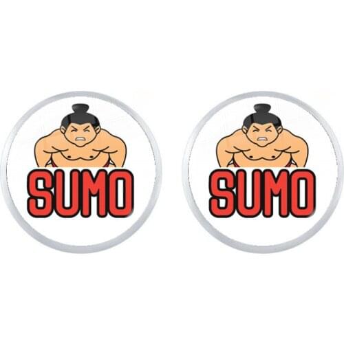 Classic Japanese Sumo Cartoon Character Ear Studs Fashion Jewelry Glass Dome Handmade Earrings Souvenir Gift