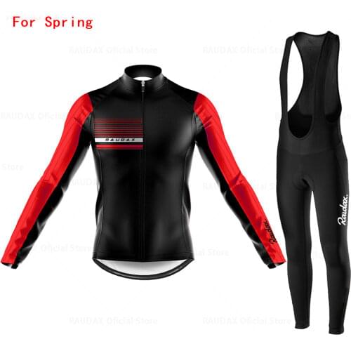Long Sleeve Cycling Jersey Set Men 2021 Bib Pants Ropa Ciclismo Bicycle Clothing MTB Bike Jersey Uniform RAUDAX Cycling Clothing