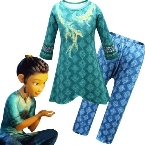 Raya And The Last Dragon Raya Cosplay Costume Dress Skirt Pants Girl Kids Dresses Skirts Costumes Disguise Children Halloween