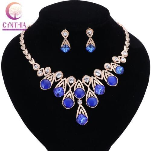 Crystal Mystic Statement Necklace Women Maxi Necklace Fire Rainbow Pendants & Necklaces gold color