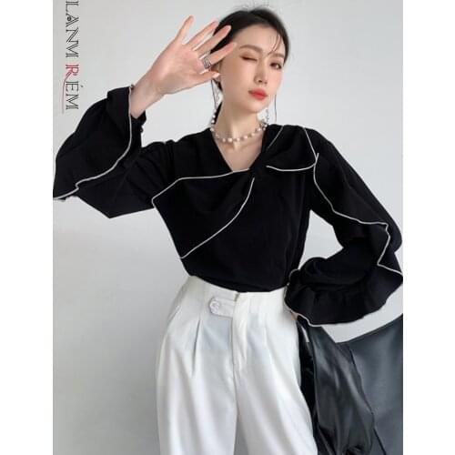 LANMREM Blouses With Bow