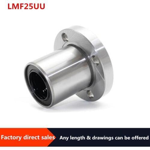 LMF25UU 1pcs LMF25UU Round Flange Linear Ball Bearing25mm LMF25 For 3D printer LMF25UU Bearings