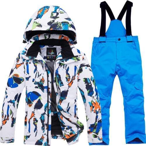 Skiing Suits Boys Snowboarding Sets jacket and pant Kids Warm Windproof Waterproof Snow Outdoor Winter Clothes