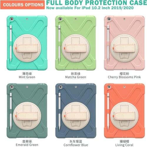 New colors Case for iPad 10.2 inch 2019 2020 7th 8th generation A2270 Rotating bracket anti-fall safety child protective cover