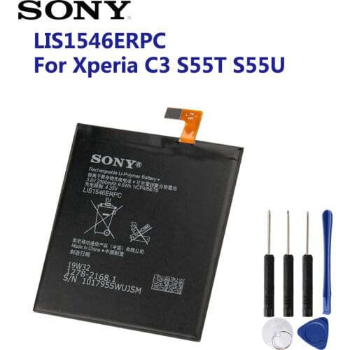 Original Replacement Sony Battery LIS1546ERPC For SONY Xperia C3 S55U S55T Genuine Phone Battery 2500mAh