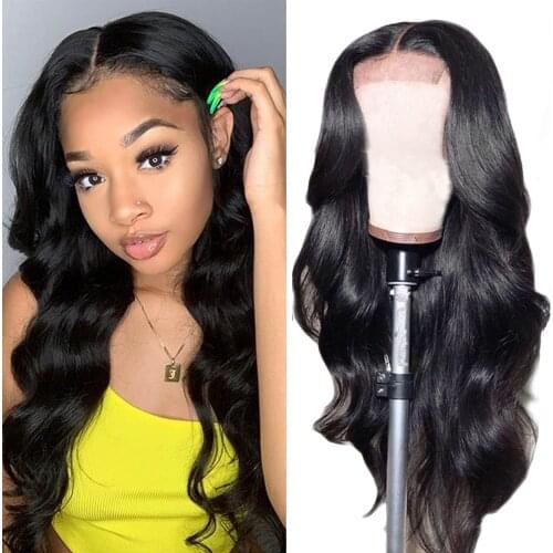 Body Wave 4x4 Lace Closure Human Hair Wig Pre-plucked Brazlilian Remy Burgundy Blonde Wig For Black Women Colored Human Hair Wig