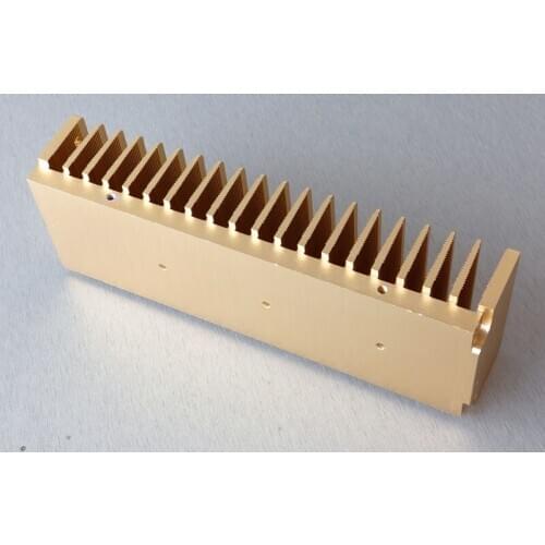 All Aluminum Heat Sink Gold Silver 200mmx40mmx68mm Brushed DIY Chassis Radiator
