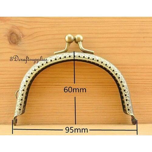 Bag frame sewing purse frame metal frames 9.5 cm Anti brass B12