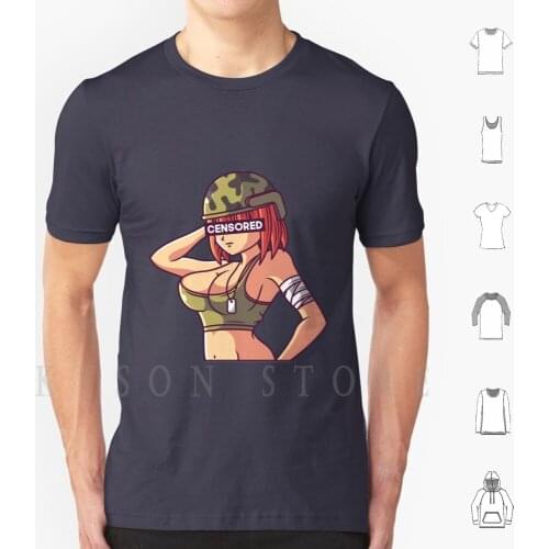 Sexy Soldier T Shirt Diy Big Size Cotton Sexy Girls Naughty Hentai Anime Boobs Breasts Dirty Censored Waifu Asian Soldier