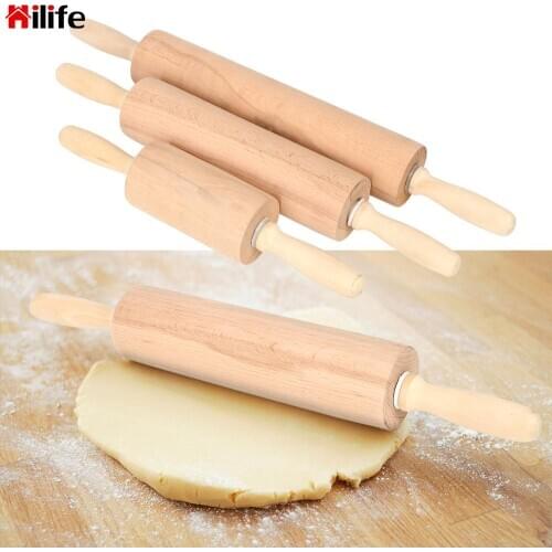 Wooden Rolling Pin with Ball Bearing Handle 47cm/41cm/31cm Cookies Biscuit Baking Tool Dumpling Pizza Dough Pastry Roller