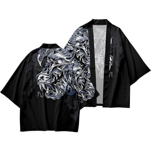 Dinosaur Dragon Elements Cool 3d Print Kimono Shirts Fashion Men Women Seven Point Sleeve Tops Unisex Cardigan Jacket Streetwear