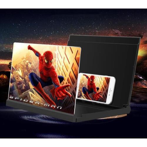 3D Magnifier 12 Inch Phone Screen Stereo Projection Rotating Folding Stand Mobile Phone Video Screen Magnifier