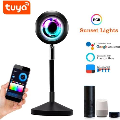 Tuya Sunset Light Atmosphere Light WIFI Bluetooth Smart Voice Control Live Projection Sunset Light APP Remote Control