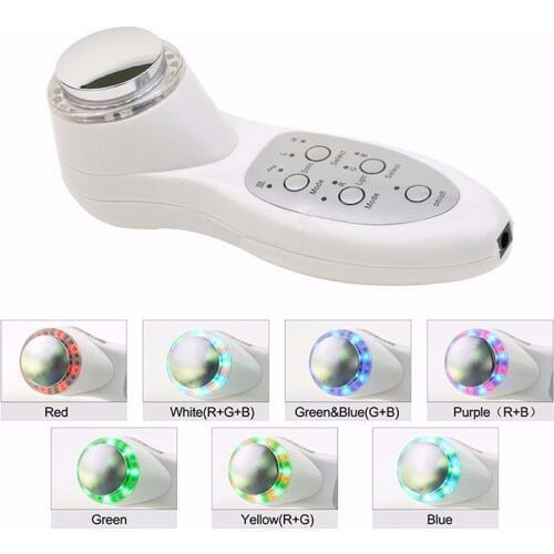 PDT ultrasonic photon device 7 led lights sonic skin lifting wrinkle removal beauty instrument facial slim massager machine