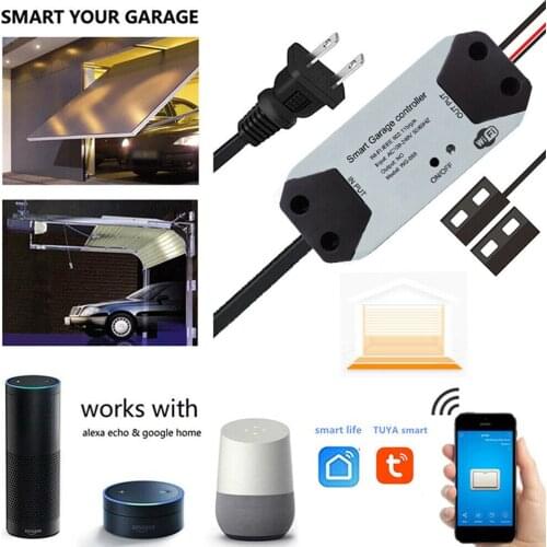 WiFi Switch Smart Garage Door Opener Controller Work With Alexa Echo Google Home SmartLife/Tuya APP Control No Hub Require