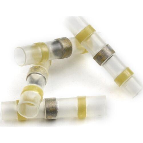 10PCS Yellow 4mm2 Waterproof Solder Sleeve Tube Heat Shrink Connectors Electrical Wire Cable Welding Seal Terminal Kit