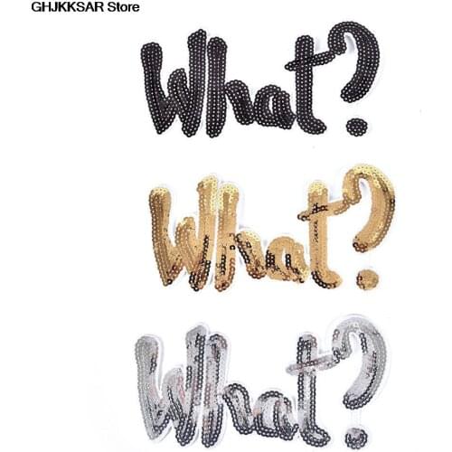 Women iron on patches for clothing funny t shirts What letters sequins patch clothes for girls stickers