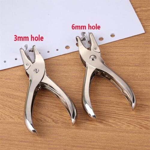 3mm/6mm Paper Punch Circle Single Hole Punches Round Brads for DIY Scrapbooking Paper Cards Cutter Tools School Office Supplies