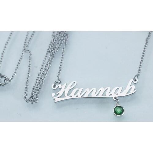 316 Stainless Steel Jewelry Custom Woman Gift DIY Birthstone English Name Pendant Necklace