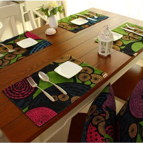 4pcs cotton Placemat fashion dining table mat disc pads bowl pad coasters table cloth pad slip-resistant placemats 32*45cm