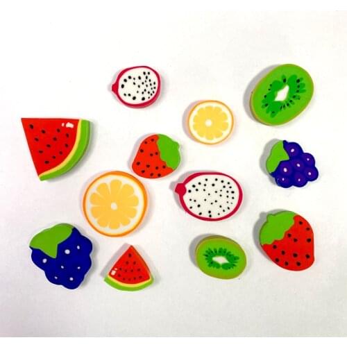 1pack Pencil Eraser Hot Selling Kawaii Eraser Cute Mini Fruit Rubber Pencil Eraser For Kid Children Stationery Gift Toy