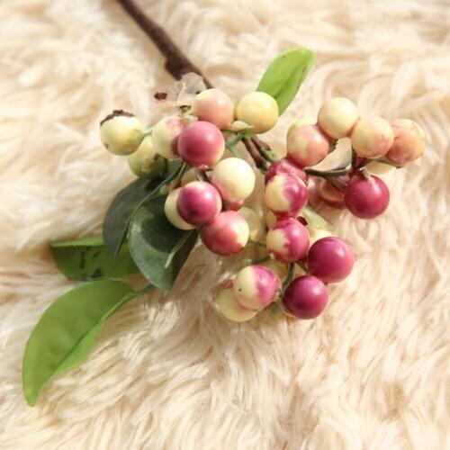 22cm 1 Branch small fake plant Artificial berry simulation fruit wedding Decoration for home hotel party table accessories