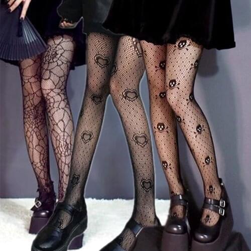 Women Sexy Pantyhose Thigh High Black Fishnet Tights Designer Stockings Cosplay Harajuku Gothic Sexy Costumes Medias De Mujer