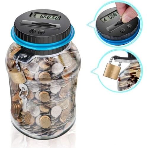 Piggy Bank Electronic Digital LCD Counting Coin Money Saving Box Jar Piggy Bank Counter Coins Storage Money Boxes For EURO GBP