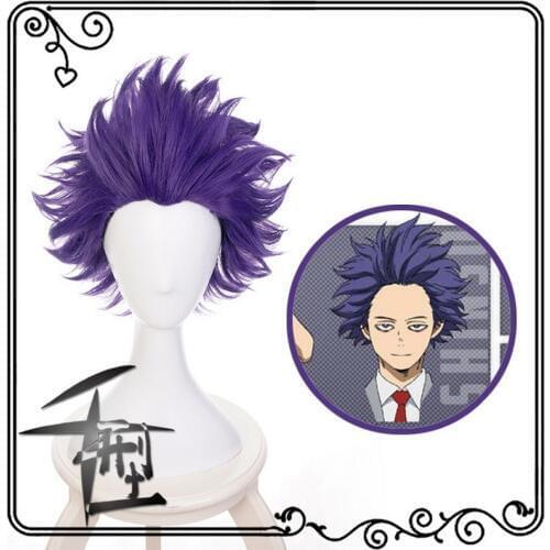 My Hero Academia Shinso Hitoshi Boku no Hero Academia Short Blue Purple Cosplay Wig Synthetic Hair Halloween Costume Party Wigs