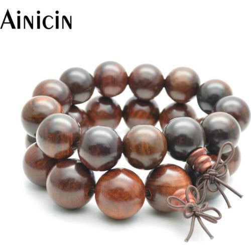 Mens Fashion Buddhism Jewelry 18~20mm Big Beads Red Color Sandalwood Strand Bracelets Gift