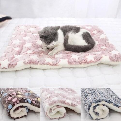Soft Flannel Thickened Pet Soft Fleece Pad Pet Blanket Bed Mat For Puppy Dog Cat Sofa Cushion Home Rug Keep Warm Sleeping Cover