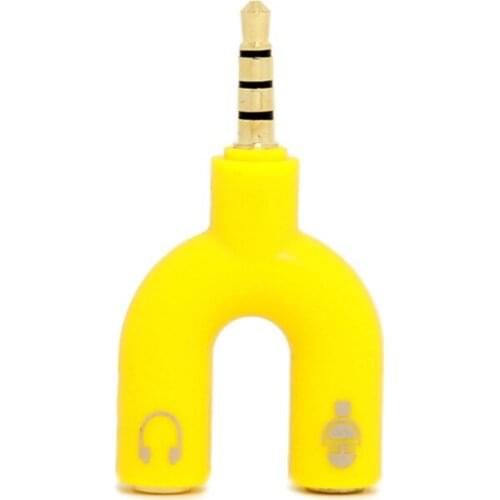 New 3.5mm Stereo Splitter Audio to Mic&Headset Plug Adapter For Cell Phone -MG75 Jack Plug Adapter