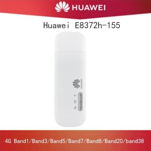 Unlocked Huawei E8372h-155 4G USB WiFi Modem 4G 150Mbps LTE FDD BANS 1/3/5/7/8/20 TDD38/40/41 Mobile USB Dongle multilingual