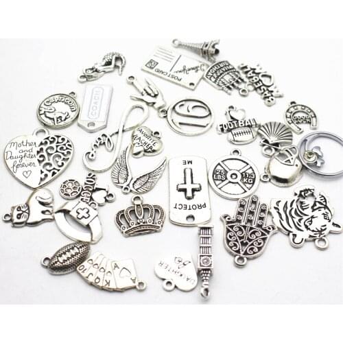 New Arrival Mix 100 pcs/lot Alloy dangle charms lobster clasp hanging charm DIY bracelet&pendant floating charms jewelry