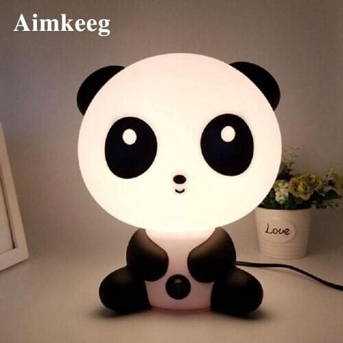 AimkeegCute panda cartoon night light LED table lamp children gift sleep lamp bedside lamp bedroom interior lighting decoration