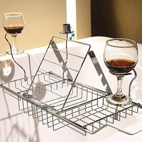 Anti-silp Useful Impact-resistant Bathtub Tray Carbon Steel Bath Basin Rack Simplicity Bathroom Accessories