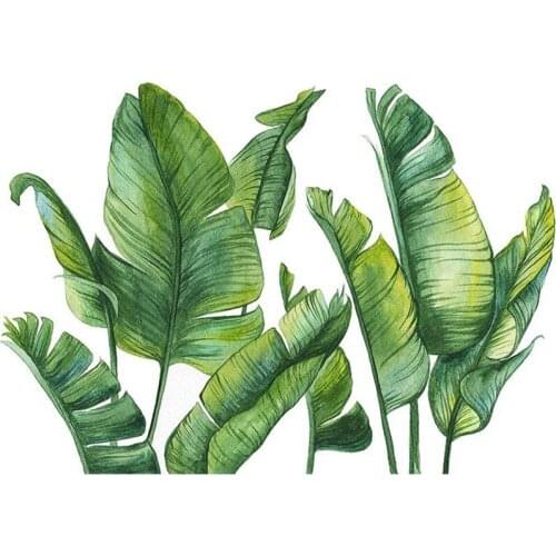 Tropical Plants Leaves Wall Stickers Home Childrens Room Green Plants Stickers decade Car tiles glass furniture high quality