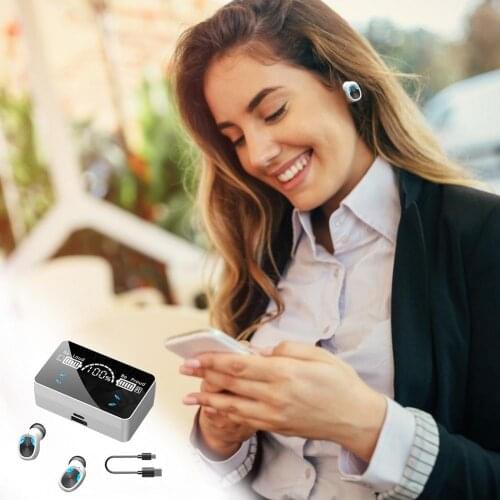 TWS X3 Bluetooth-compatible Wireless Headphones Stereo Mirror Wireless Earphones Mini Earbuds Sports Game Headset Waterproof