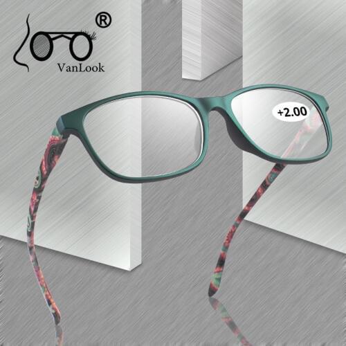 VANLOOK Floral Womens Reading Glasses with Diopters for Sight Reader Fashion Women Men Eyeglasses +1.0 1.5 2.0 2.5 3.0 3.5 4.0
