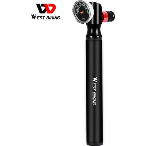 WEST BIKING 300PSI Bicycle Pump Air Shock Pump with Lever & Gauge for Fork & Rear Suspension Cycling MTB Bike Repair Tools Kit