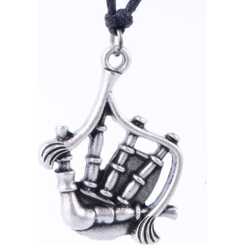 Vintage Music Necklace SCOTTISH BAGPIPES Instrument Rope Chain Jewelry Art Lover Gift Dropship
