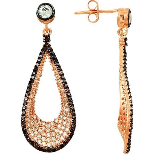 Drop Dangle Earring 925 Sterling Silver Drop Designer Turkish Earrings серьги серебро сережк