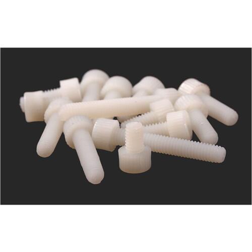 10Pcs M6 x 8mm New L 8 White Plastic Nylon Inner Hexagon Socket Head Cap Screws Knurled Bolt Insolation High-Quality * M6x8