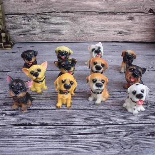 12 Pcs Simulated Cute Dog Car Ornaments Creative Resin Cute Car Accessories Wholesale Price Decoration Voiture B2
