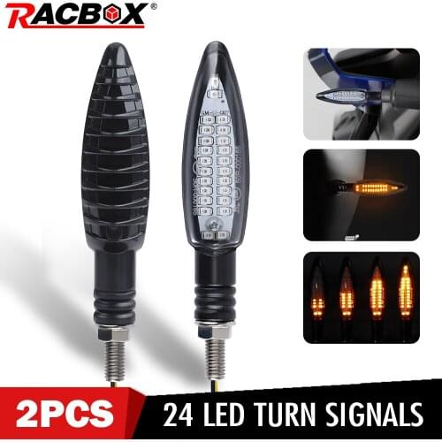 2/4pcs Motorcycle Turn Signal Light 24 LED Indicators Lights Amber Light Flowing Flashing Light 12V For Honda Yamaha Kawasaki