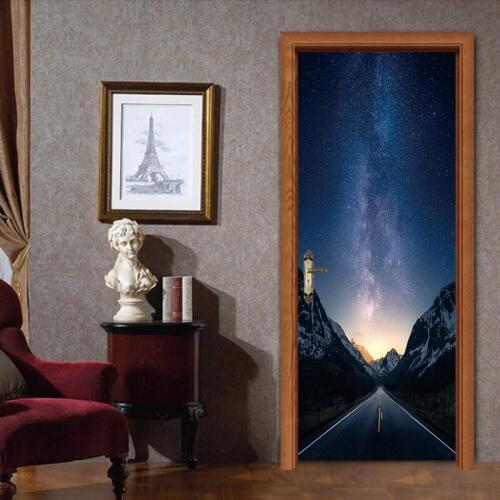 2pcs/set Creative Mountains Door Sticker Wall Stickers Wallpaper Living Room Home Decoration Home Decals Mural Arts Poster