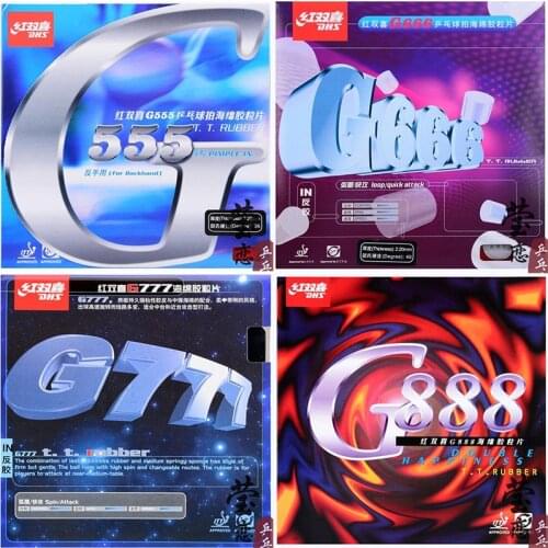 DHS G555 G666 G777 G888 (Quick Attack / Loop) Pips-in Table Tennis Rubber With Sponge