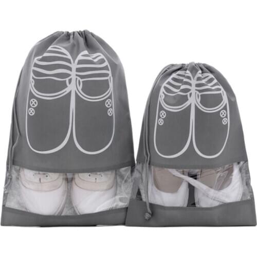 Travel Shoe Drawstring Bag Printed Non - Woven Fabric Foldable Dust-Proof Bags Organizer Thick Covers Bundle Home Pouch