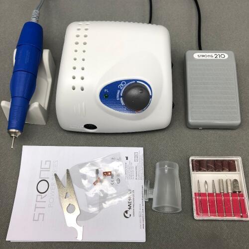 65W blue Handle 35,000RPM Strong 210 102L-2.35 Electric Nail Drills Tool Machine File Bits Nails sculpture Polish Art Equipment